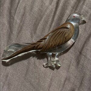Wooden and Lucite Dove Pin